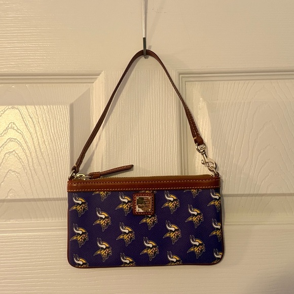 Dooney & Bourke Handbags - Dooney & Bourke Purple and Brown Wristlet